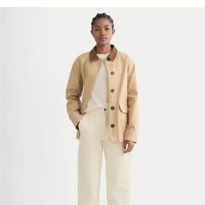 Everlane Cream Cotton high waisted barrel leg Pants